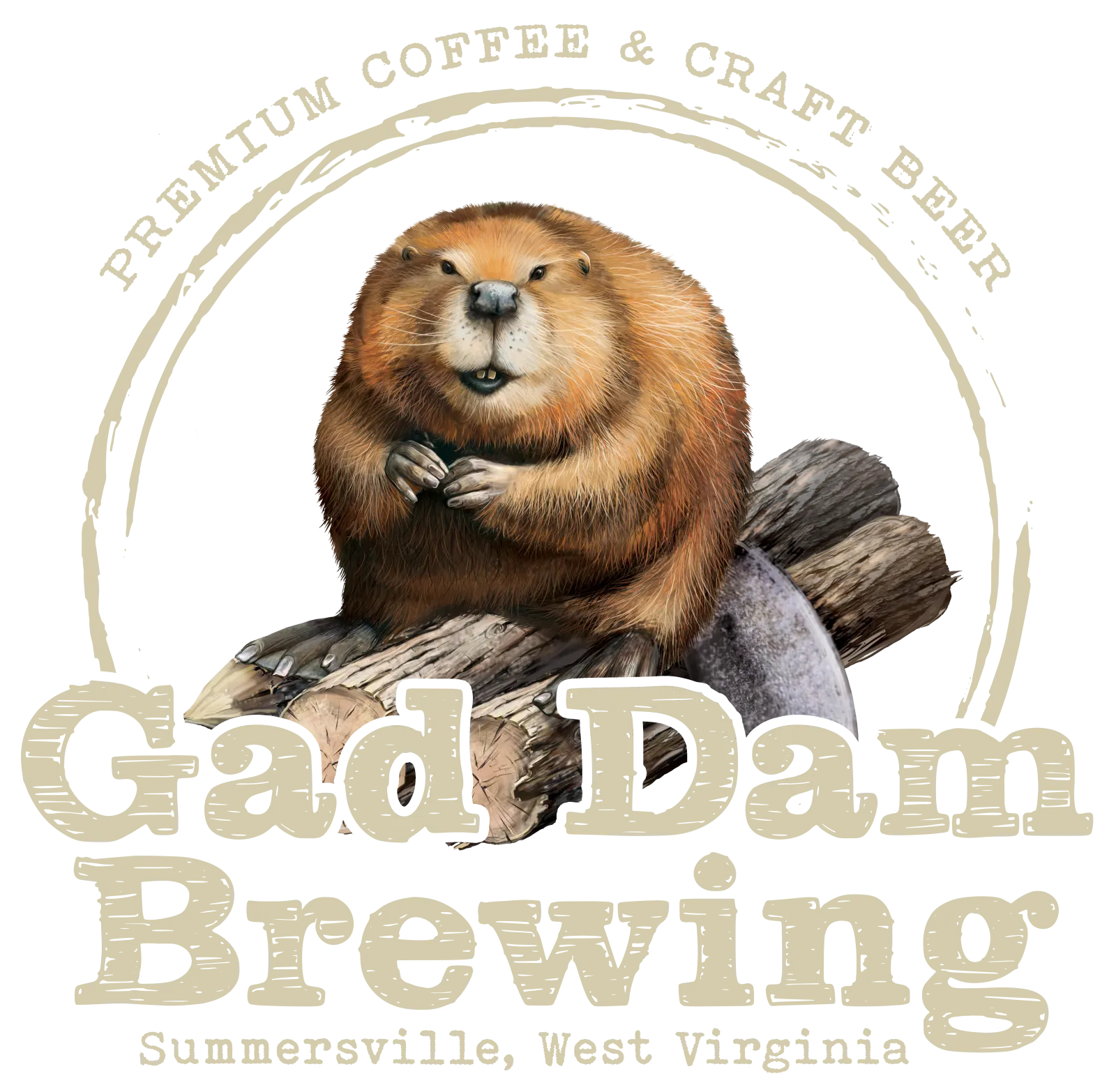The Gad Dam Brewing Logo.